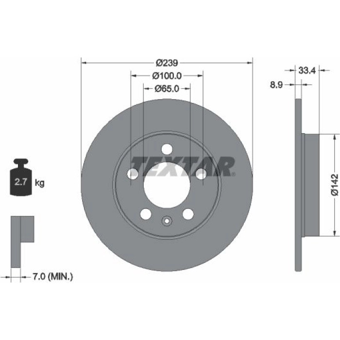 Textar Bremsscheibe 92105803 Textar Bremsscheibe 92105803