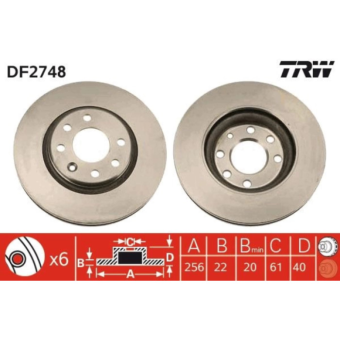 TRW Bremsscheibe DF2748 TRW Bremsscheibe DF2748