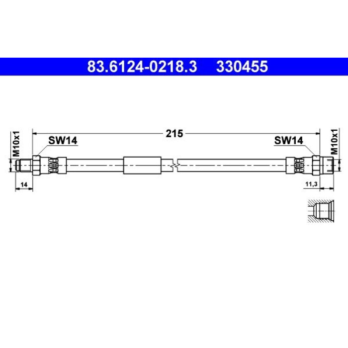 ATE Bremsschlauch 83.6124-0218.3 ATE Bremsschlauch 83.6124-0218.3