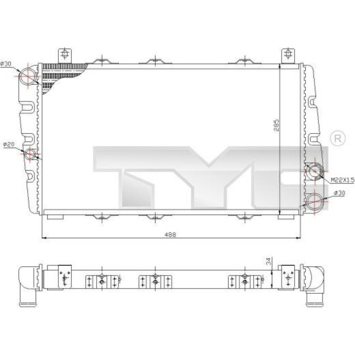 TYC Motorkühler 732-0001 TYC Motorkühler 732-0001