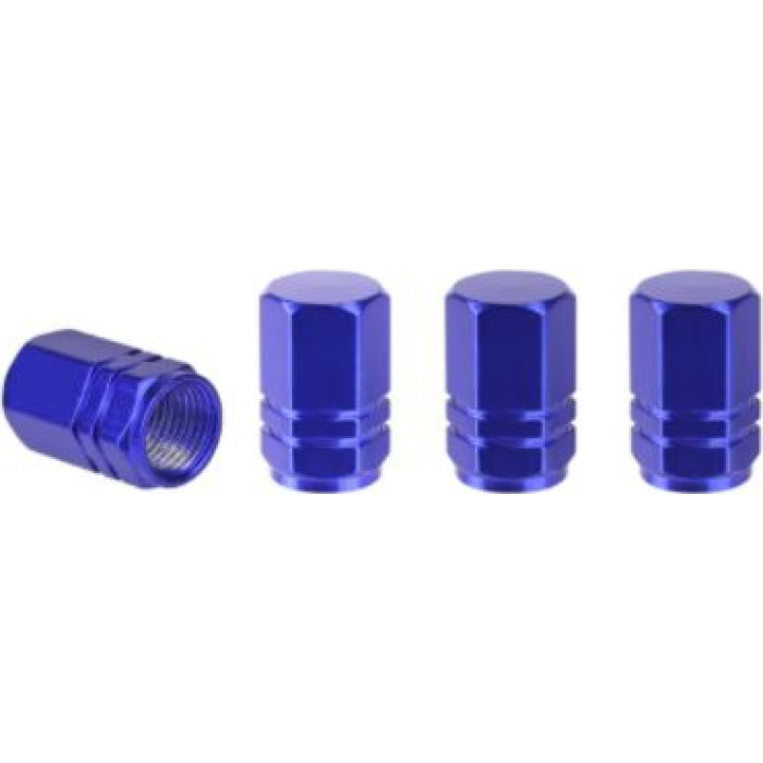 AMiO Reifenventilkappen aus Aluminium, blau, 4 Stück – 02239