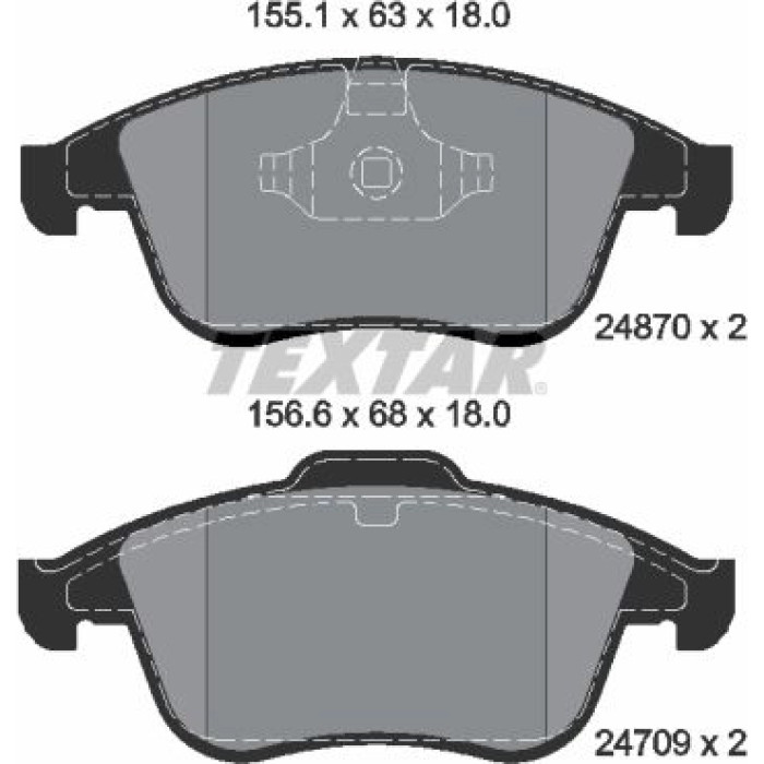 Textar Bremsbelagsatz 2487001 Textar Bremsbelagsatz 2487001