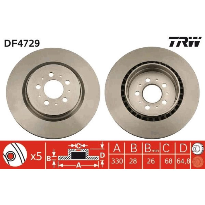 TRW Bremsscheibe DF4729 TRW Bremsscheibe DF4729