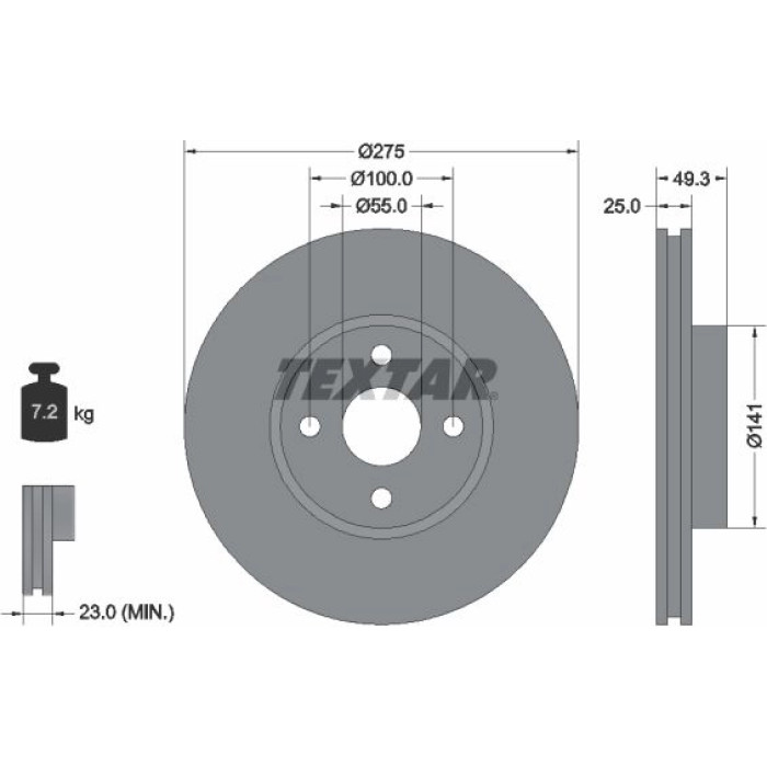 Textar Bremsscheibe 92180303 Textar Bremsscheibe 92180303