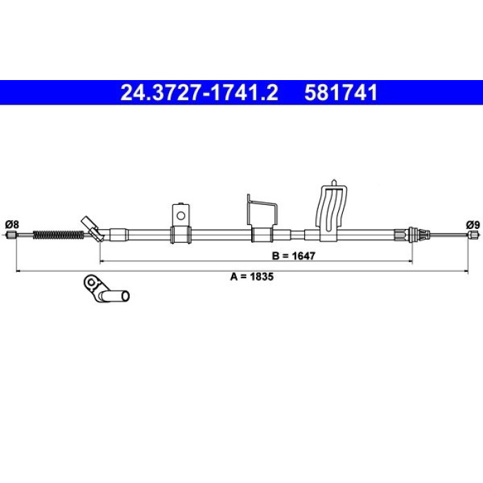 ATE Handbremsseil 24.3727-1741.2 ATE Handbremsseil 24.3727-1741.2