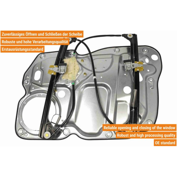 VAICO V10-9837 Fensterheber vorne links, für Linkslenker, mit Trägerplatte, ohne Motor VAICO V10-9837 Fensterheber vorne links, für Linkslenker, mit Trägerplatte, ohne Motor