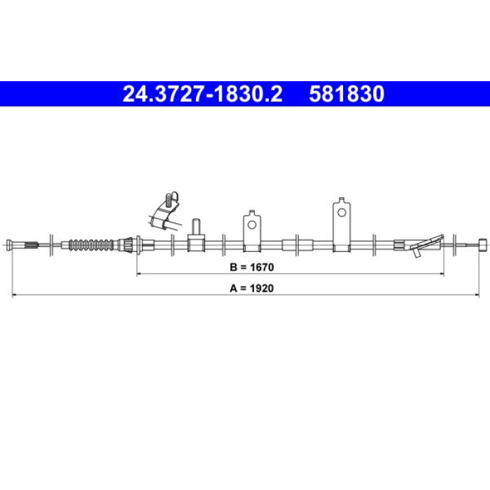 ATE Handbremsseil 24.3727-1830.2 ATE Handbremsseil 24.3727-1830.2