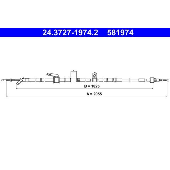 ATE Handbremsseil 24.3727-1974.2 ATE Handbremsseil 24.3727-1974.2