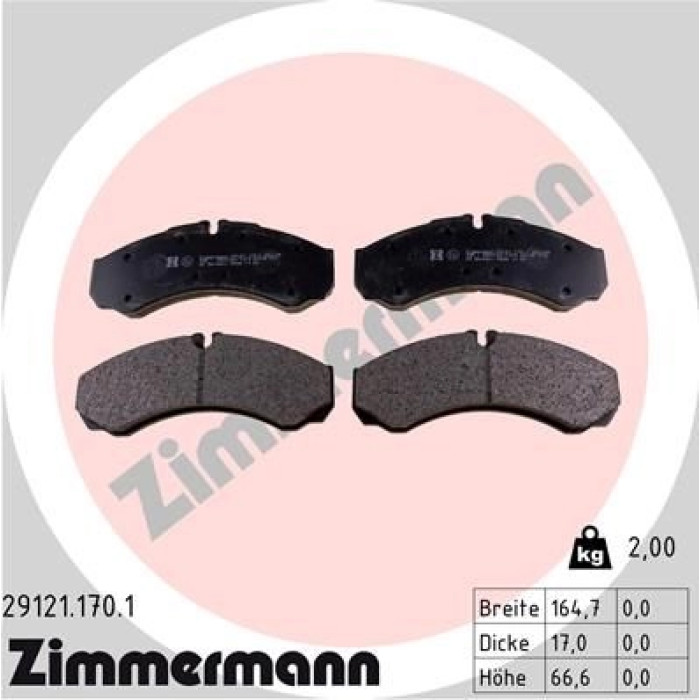 29121.170.1 ZIMMERMANN Bremsbeläge 29121.170.1 29121.170.1 ZIMMERMANN Bremsbeläge 29121.170.1