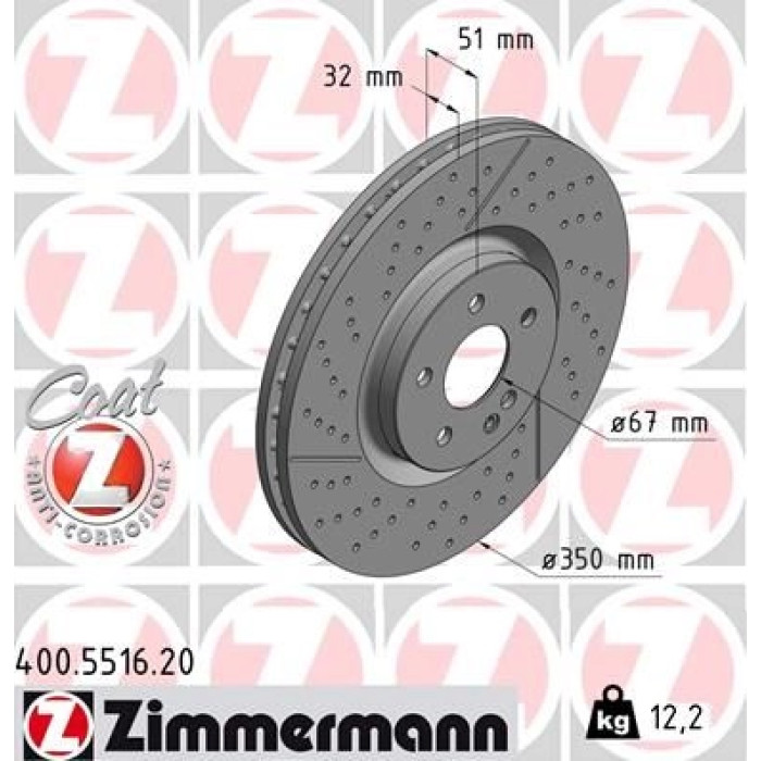 Zimmermann Bremsscheibe 400.5516.20 Zimmermann Bremsscheibe 400.5516.20