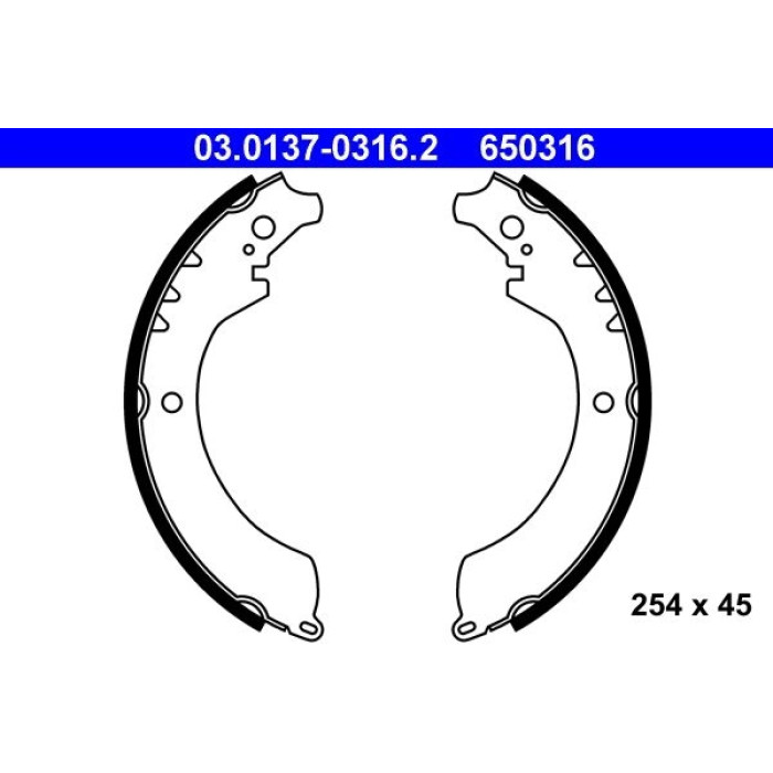 ATE Bremsbacken 03.0137-0316.2 ATE Bremsbacken 03.0137-0316.2