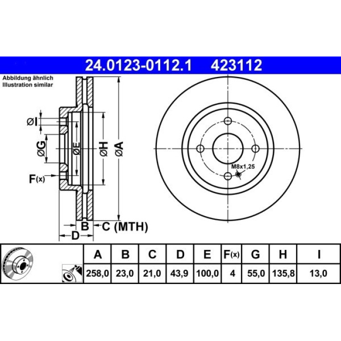 ATE Bremsscheibe 24.0123-0112.1
