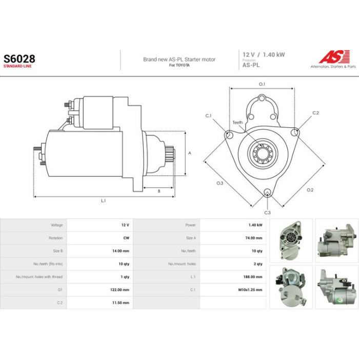 S6028 AS-PL Anlasser (Starter) S6028