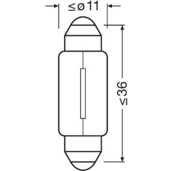 6423-02B C5W OSRAM 24V 5W SV8,5-8 SB2