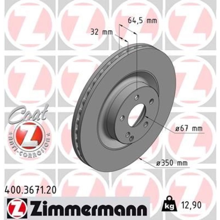 Zimmermann Bremsscheibe Vorderachse 400.3671.20