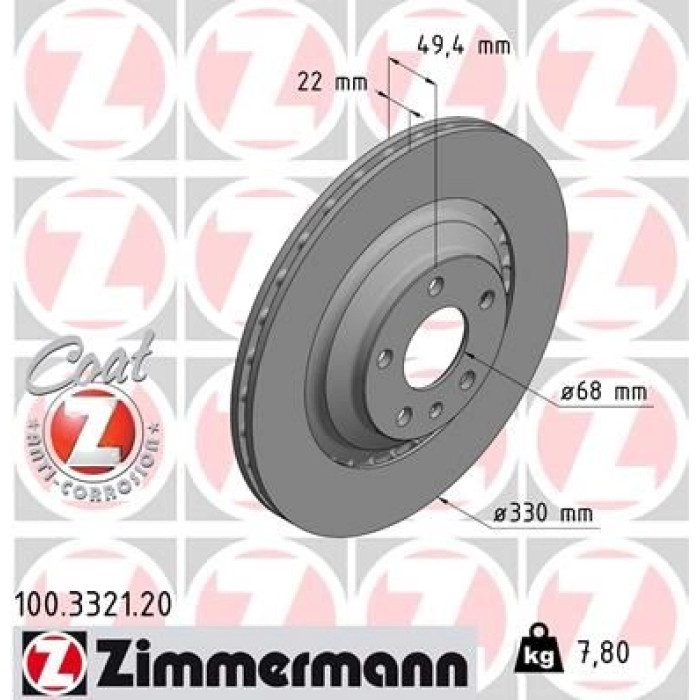 Zimmermann Bremsscheibe 100.3321.20 Zimmermann Bremsscheibe 100.3321.20