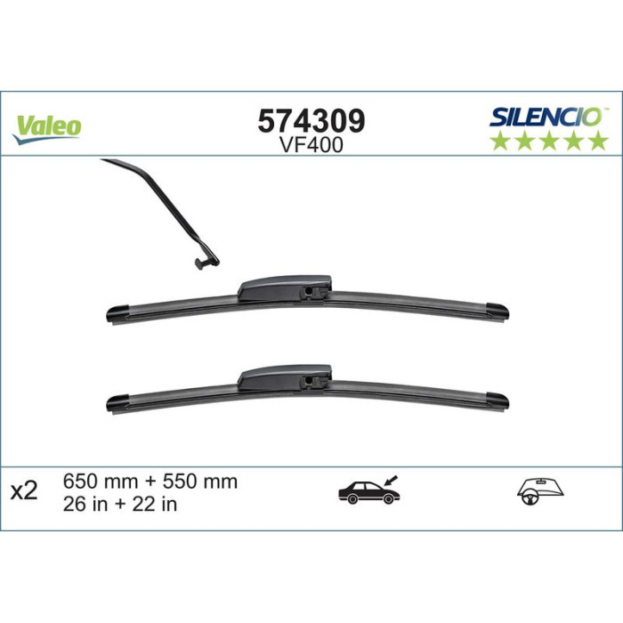 574309 Valeo VM400 Silencio X.TRM Wischer 574309 574309 Valeo VM400 Silencio X.TRM Wischer 574309