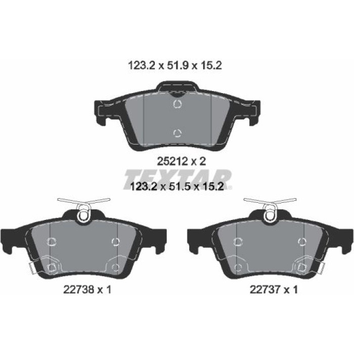 Textar Bremsbelagsatz 2521204 Textar Bremsbelagsatz 2521204