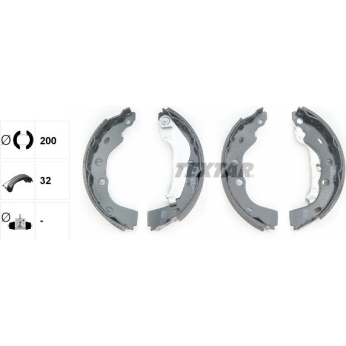 Textar Bremsbackensatz 91074800 – mit ABS, 200 x 32 Textar Bremsbackensatz 91074800 – mit ABS, 200 x 32