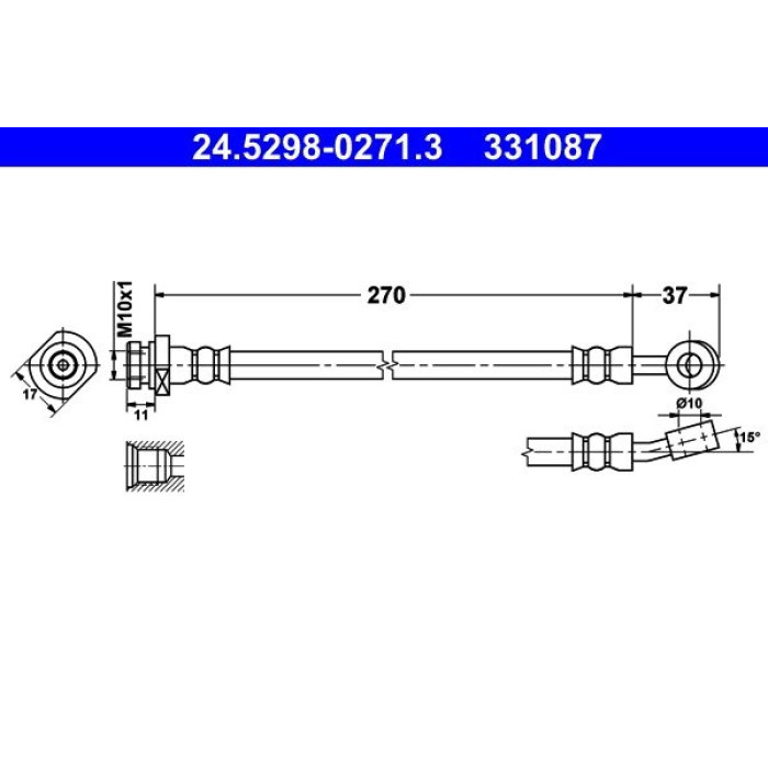 ATE Bremsschlauch 24.5298-0271.3 ATE Bremsschlauch 24.5298-0271.3