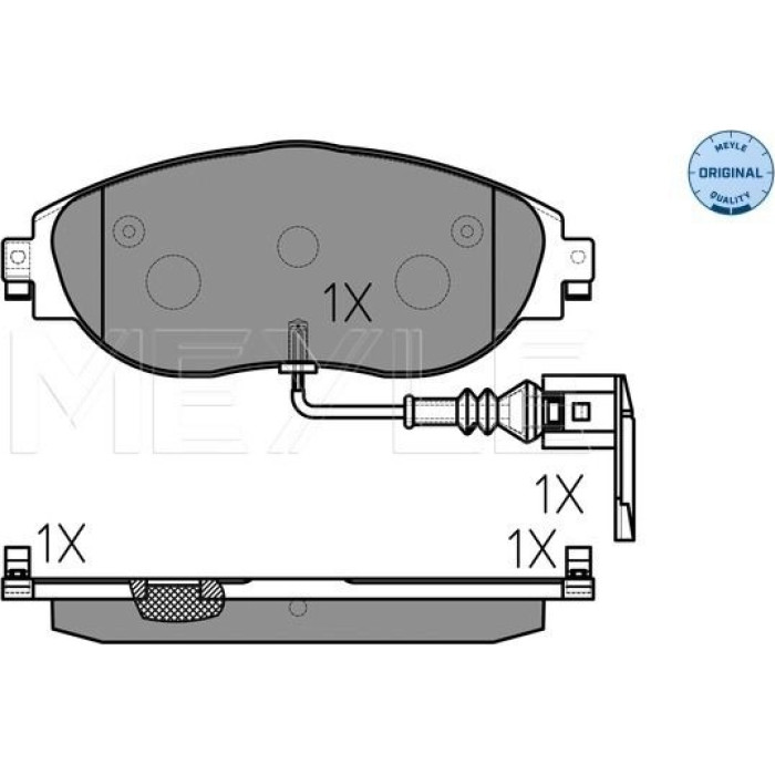 MEYLE Bremsbelagsatz VW Sharan 10-/Alhambra 10-/Golf Vii/Octavia 12- Mit Sensor 025 251 1720/W MEYLE Bremsbelagsatz VW Sharan 10-/Alhambra 10-/Golf Vii/Octavia 12- Mit Sensor 025 251 1720/W