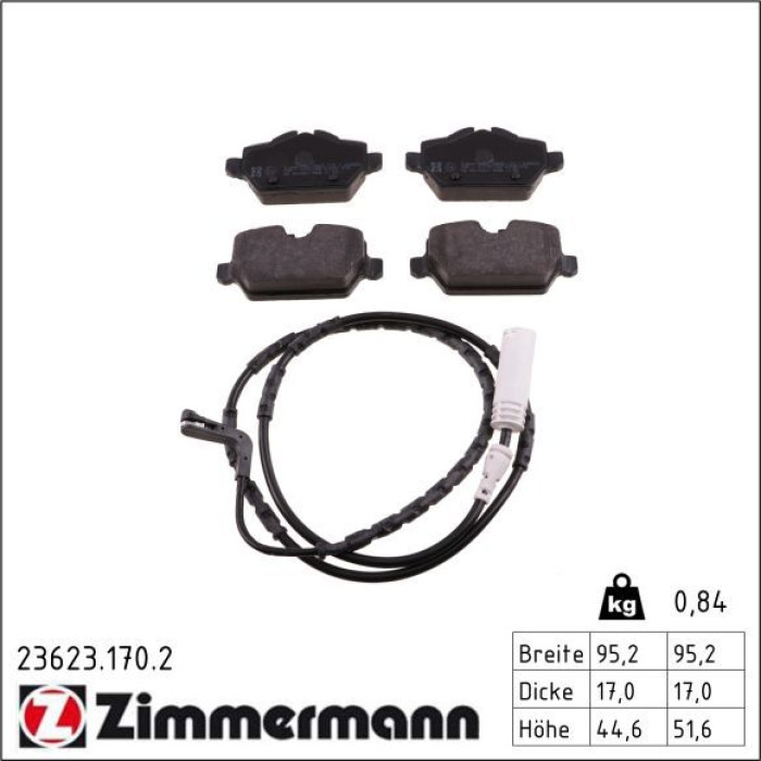 ZIMMERMANN Bremsbeläge 23623.170.2 ZIMMERMANN Bremsbeläge 23623.170.2