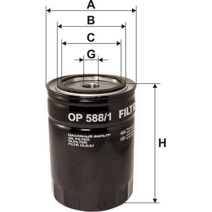 OP 588/1 Filtron Ölfilter OP 588/1 OP 588/1 Filtron Ölfilter OP 588/1