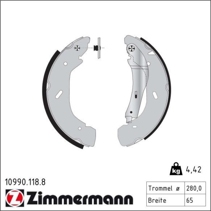 ZIMMERMANN Bremsbacken 10990.118.8 ZIMMERMANN Bremsbacken 10990.118.8