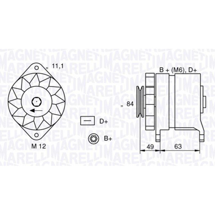Magneti Marelli Lichtmaschine 063321044010 Magneti Marelli Lichtmaschine 063321044010