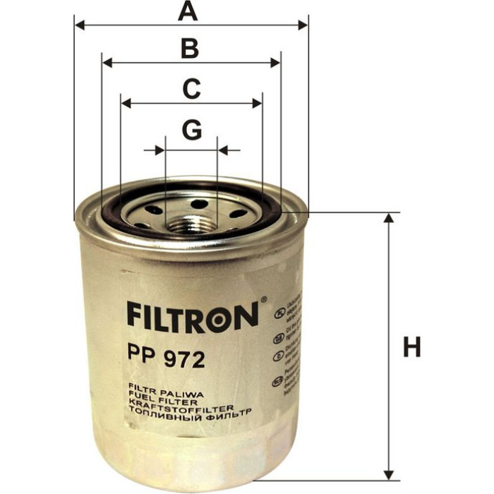 PP 972 Filtron Kraftstofffilter PP 972 PP 972 Filtron Kraftstofffilter PP 972