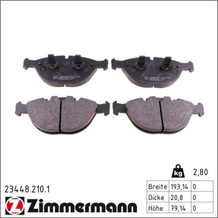 ZIMMERMANN Bremsbeläge 23448.210.1 ZIMMERMANN Bremsbeläge 23448.210.1