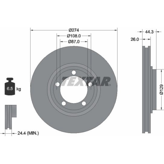 Textar Bremsscheibe 92221800 Textar Bremsscheibe 92221800