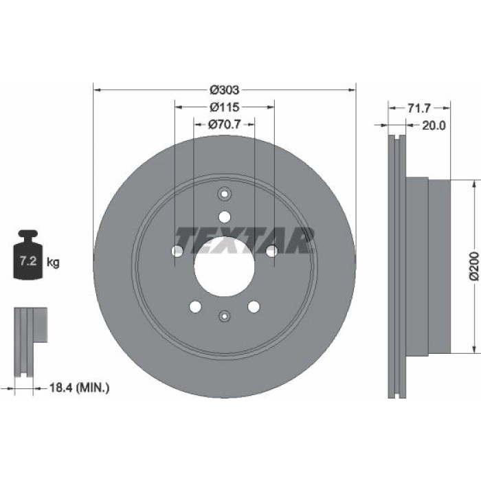 Textar Bremsscheibe 92165503 Textar Bremsscheibe 92165503