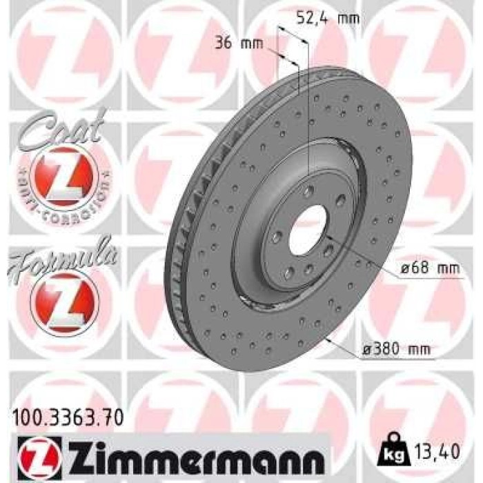 Zimmermann Bremsscheibe Hinterachse Sport 100.3363.70 Zimmermann Bremsscheibe Hinterachse Sport 100.3363.70