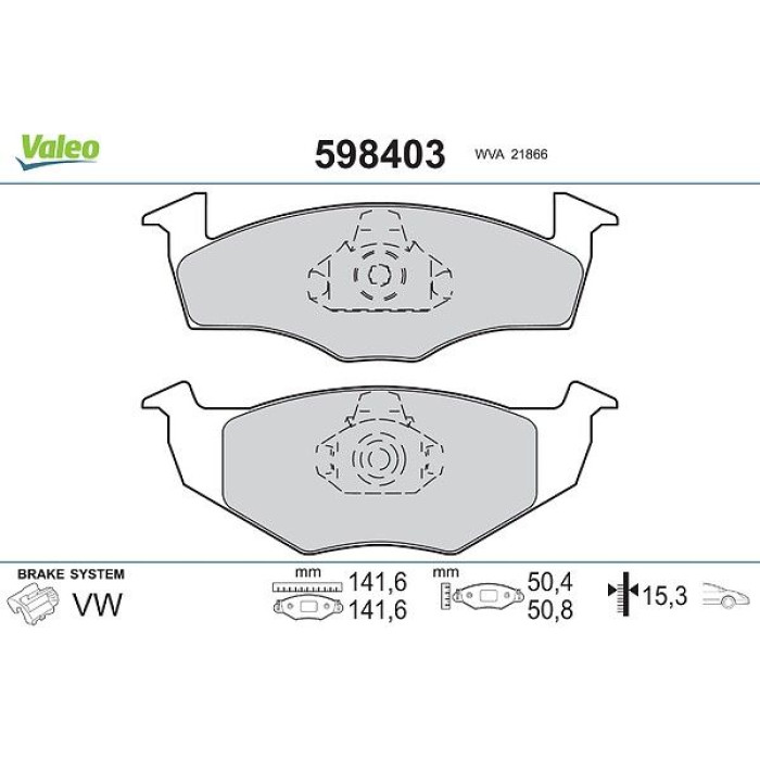 Valeo Bremsbelagsatz 598403 Valeo Bremsbelagsatz 598403
