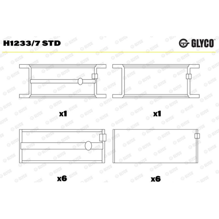 GLYCO Kurbelwellenlager H1233/7 STD