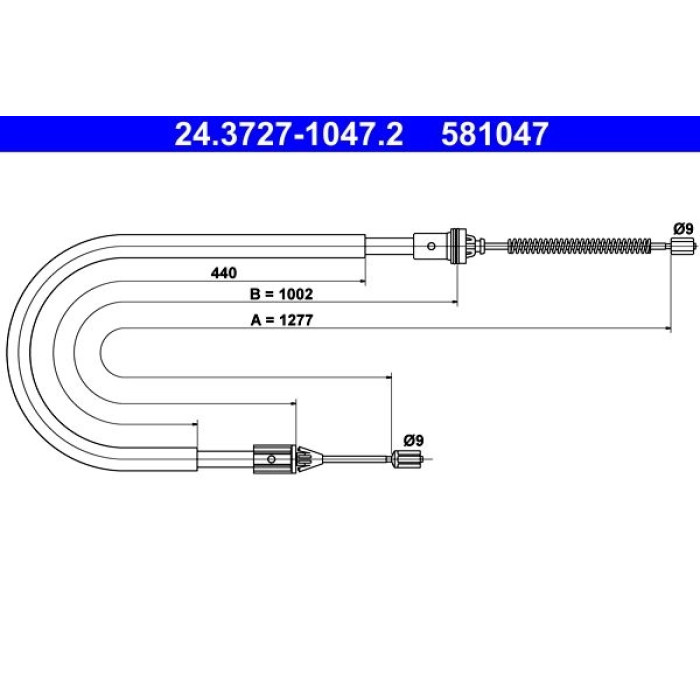 ATE Handbremsseil 24.3727-1047.2 ATE Handbremsseil 24.3727-1047.2