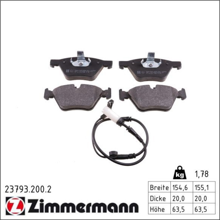 ZIMMERMANN Bremsbeläge 23793.200.2 ZIMMERMANN Bremsbeläge 23793.200.2