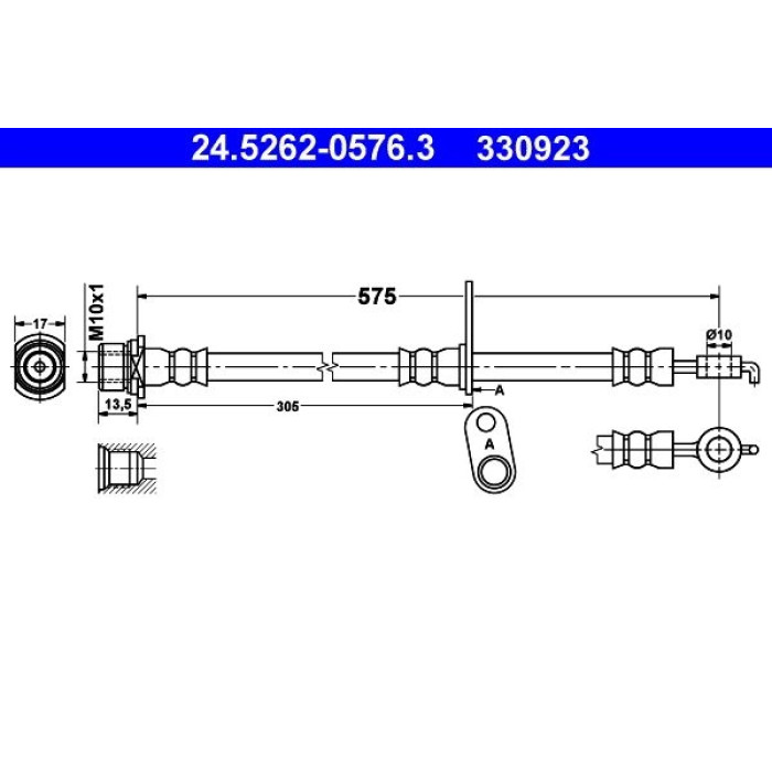 ATE Bremsschlauch 24.5262-0576.3 ATE Bremsschlauch 24.5262-0576.3