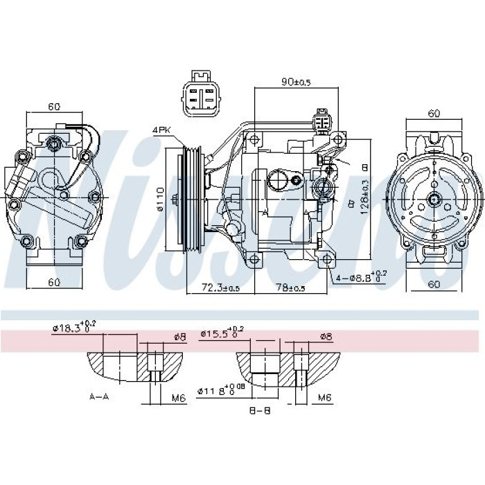 Nissens Klimakompressor PKW 890047 Nissens Klimakompressor PKW 890047