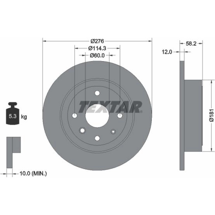 Textar Bremsscheibe 92225103 Textar Bremsscheibe 92225103