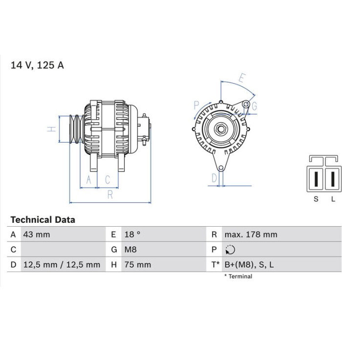 Bosch Lichtmaschine 0 986 045 611 Bosch Lichtmaschine 0 986 045 611
