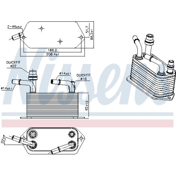Nissens Ölkühler PKW 91283 Nissens Ölkühler PKW 91283