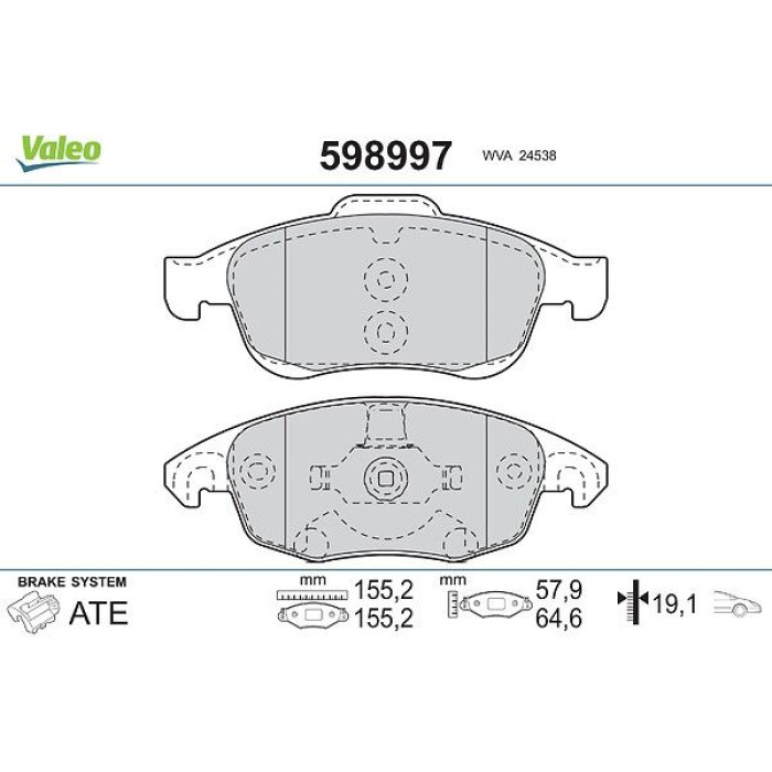 Valeo Bremsbelagsatz 598997