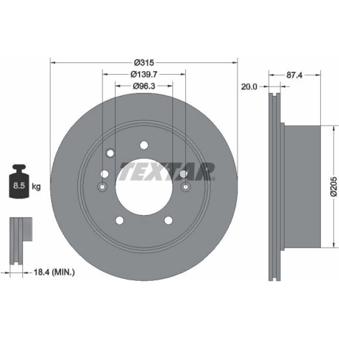 Textar Bremsscheibe 92147400 Textar Bremsscheibe 92147400