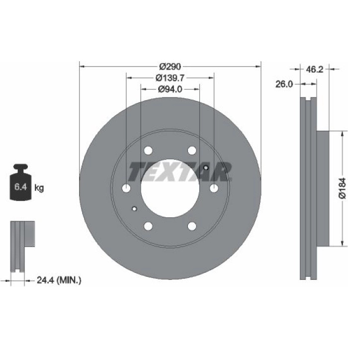 Textar Bremsscheibe 92128803 Textar Bremsscheibe 92128803