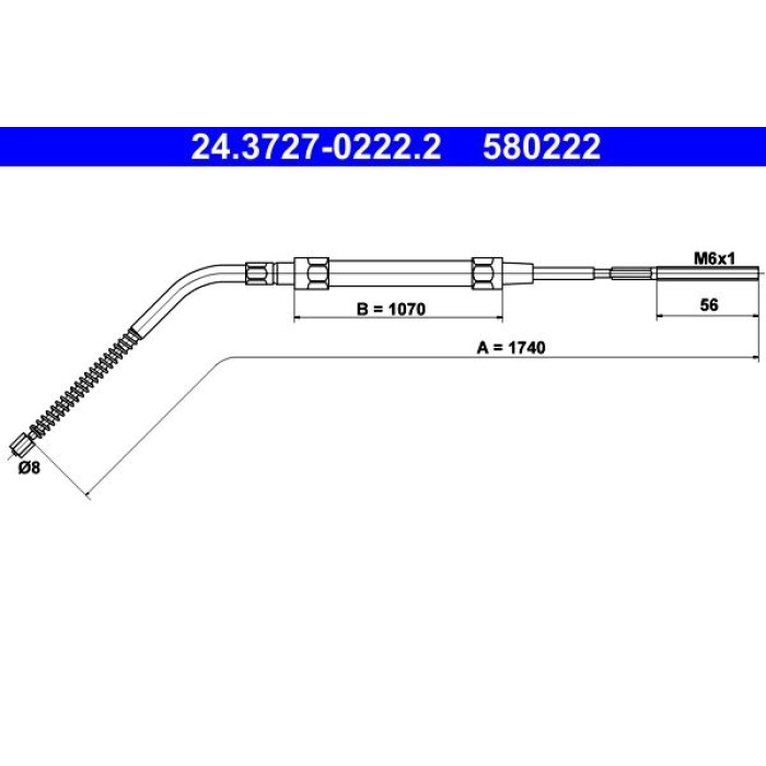 ATE Handbremsseil 24.3727-0222.2 ATE Handbremsseil 24.3727-0222.2