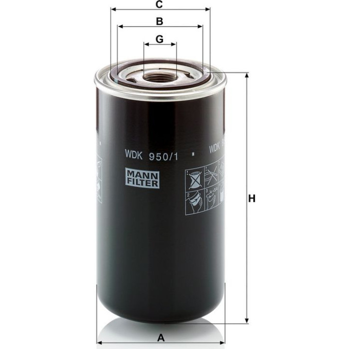 WDK 950/1 MANN-FILTER Kraftstofffilter LKW 950/1 WDK 950/1 MANN-FILTER Kraftstofffilter LKW 950/1