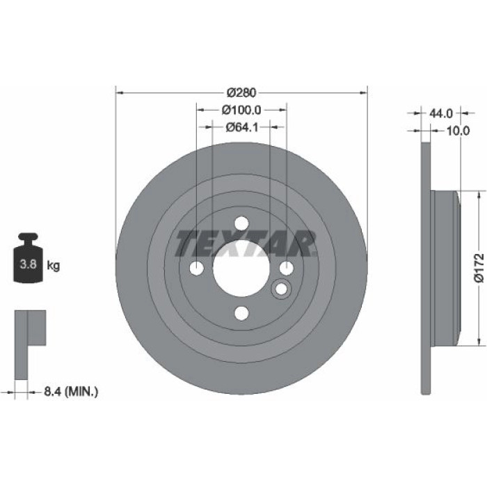Textar Bremsscheibe 92234003 Textar Bremsscheibe 92234003
