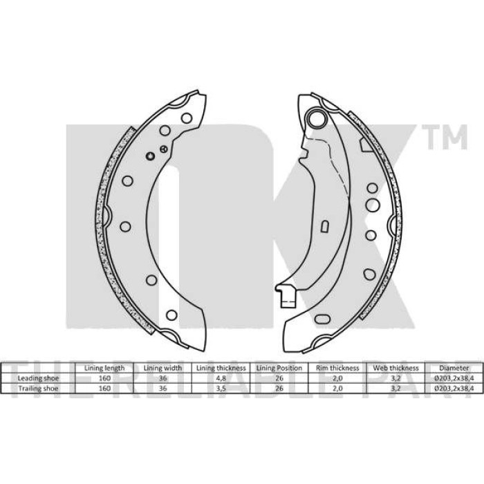 2737736 NK Bremsbacken 2737736 - mit ABS 2737736 NK Bremsbacken 2737736 - mit ABS